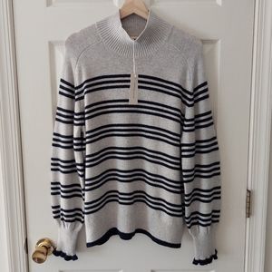 NWT Rebecca Taylor Merino Wool Striped Turtleneck Pullover Size Large